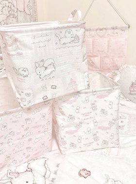 MG原创收纳篮团团系列脏衣篮杂物框防水帆布正方形大容量收纳