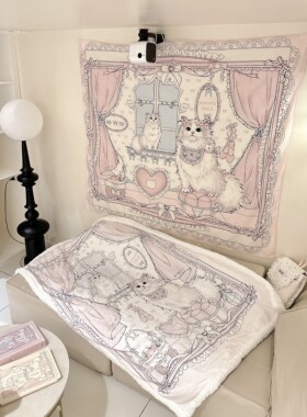 MG原创装饰泡芙布偶猫双层毛毯空调毯午睡保暖挂布门帘地毯抱枕