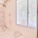 MG原创装 饰玻璃静电贴团团猫卡通可爱门贴橱窗贴纸窗花木柜贴画