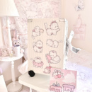 MG原创装 饰贴团团猫贴纸行李箱储物箱木柜书桌电动车防水遮挡贴画