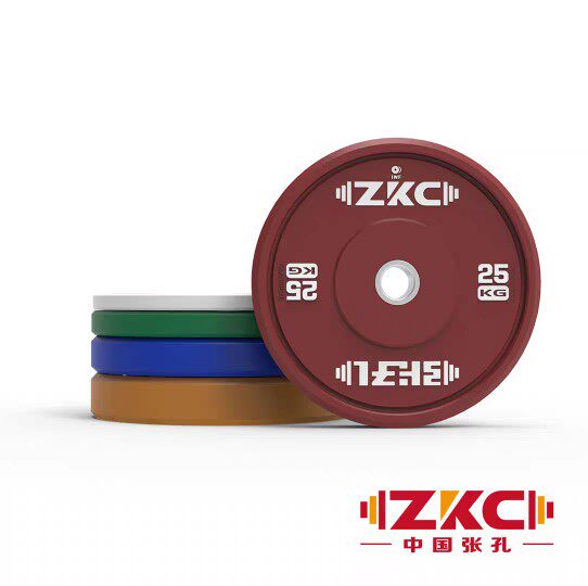 张孔ZKC彩色全胶片 深蹲卧推硬拉训练杠铃片比赛竞技片家用橡胶片
