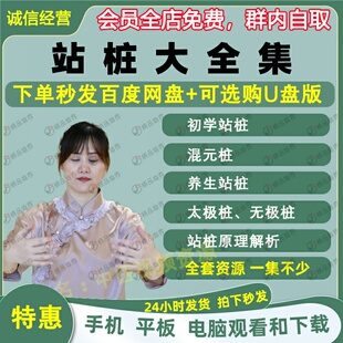 站桩太极桩中医养生健身运动混元桩无极桩视频教程教学自学入门