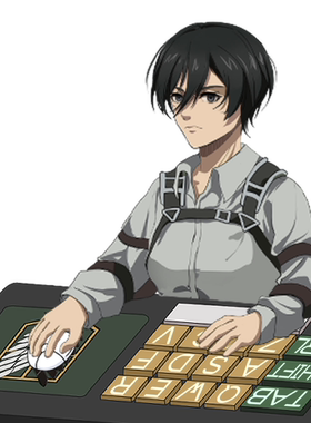 地鸣时期三笠bongocat代打猫咪电脑挂件键盘映射白键桌宠