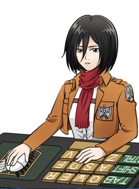 调查兵团三笠bongocat代打猫咪电脑挂件键盘映射白键桌宠