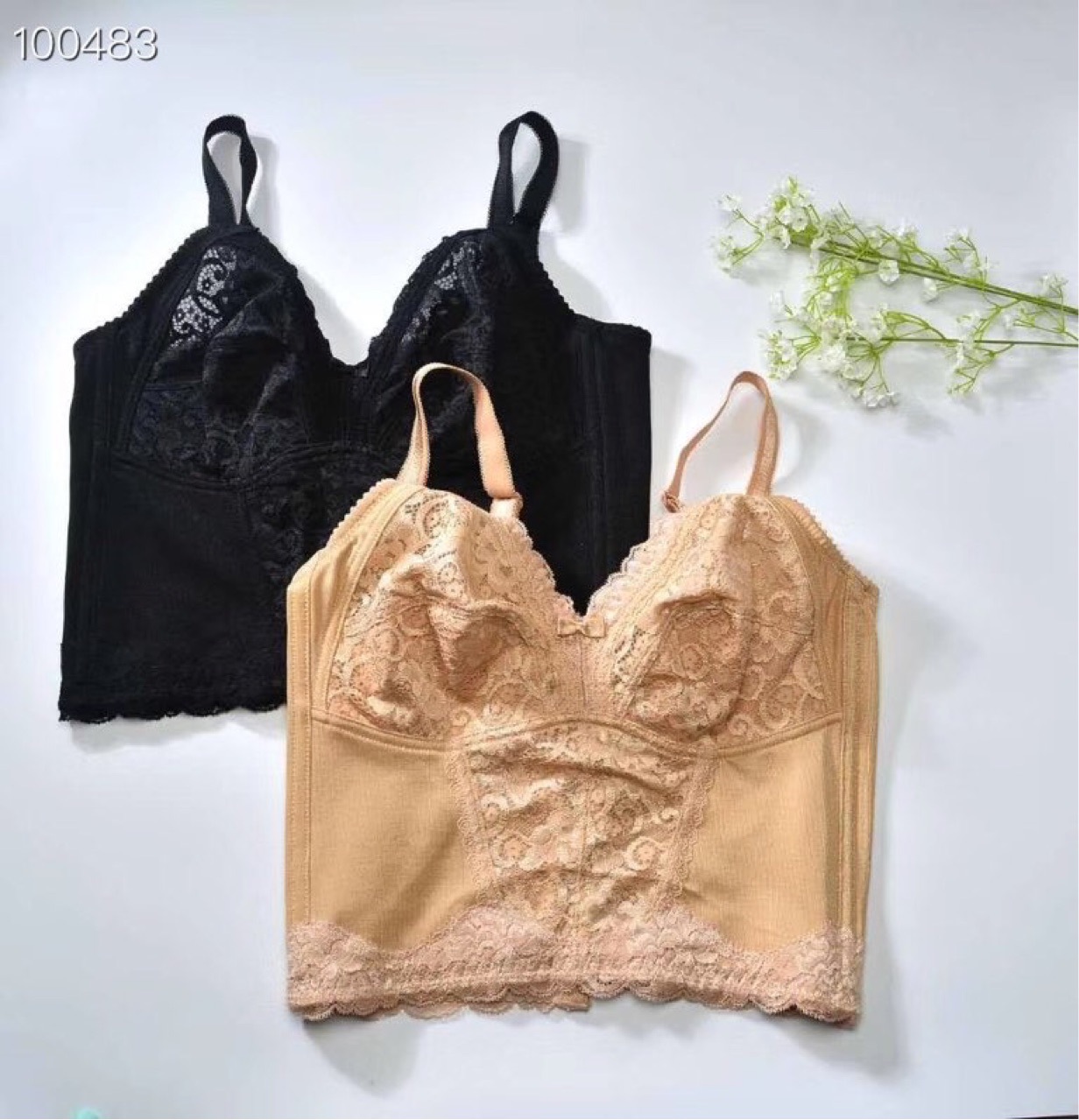 高端美容院大罩杯超薄无钢圈收副乳内衣九排扣长文胸女