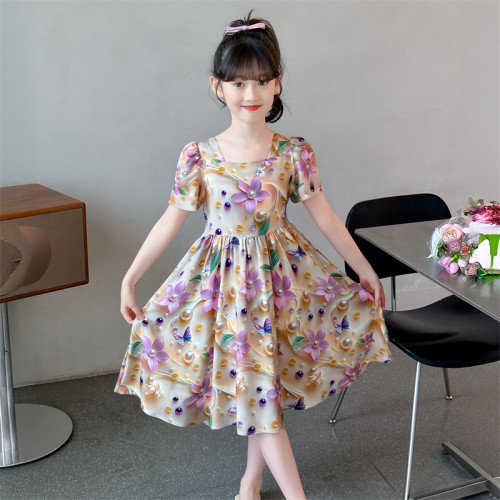 女童连衣裙夏装儿童碎花公主裙子