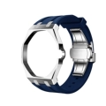 Stainless steel silver case+blue strap (3H crown position)