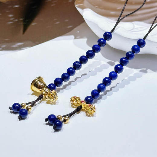 天语龙吟原创手工佛珠念珠计珠南红玛瑙水晶青金石DIY铜镀金铃杵