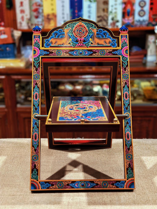 天语龙吟象木彩绘经书架