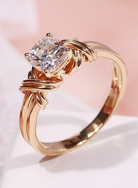 健杰跨境新款欧美1白金白色锆石戒指交织花纹点指饰品