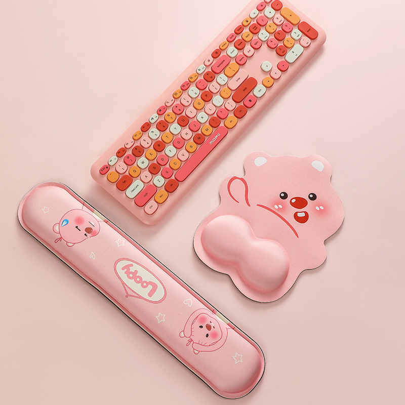 屁屁小海狸loopy鼠标垫可爱女3D护手腕小号便携电脑办公室桌防滑