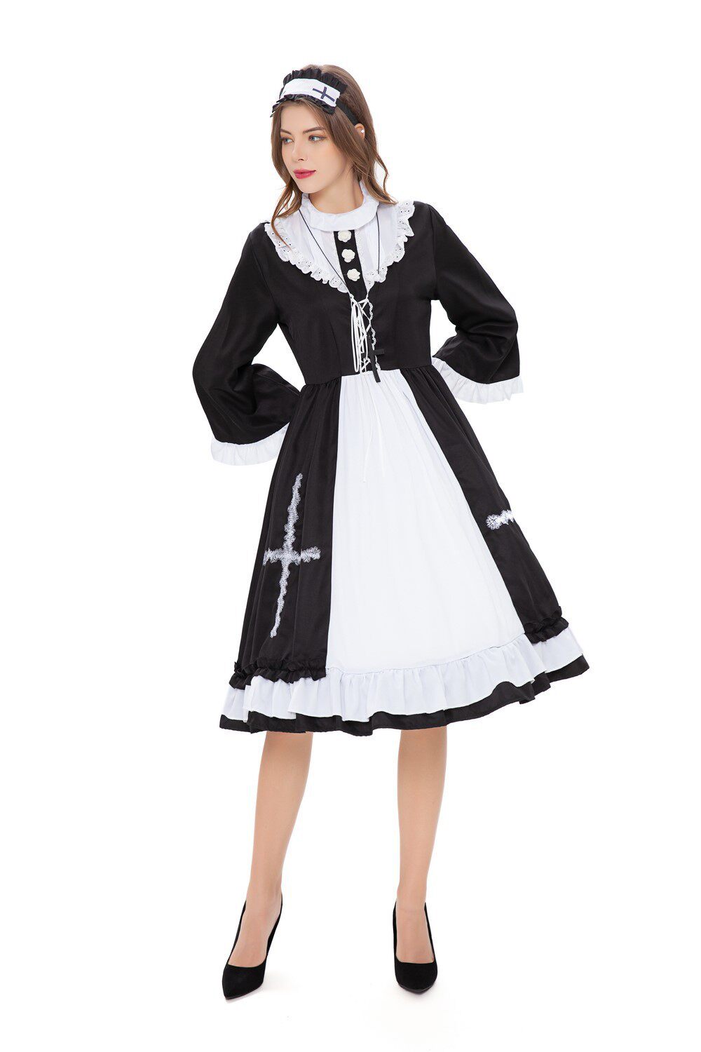万圣节女佣制服话剧演出服 日系猫女cosplay服 连衣裙 农场女仆装