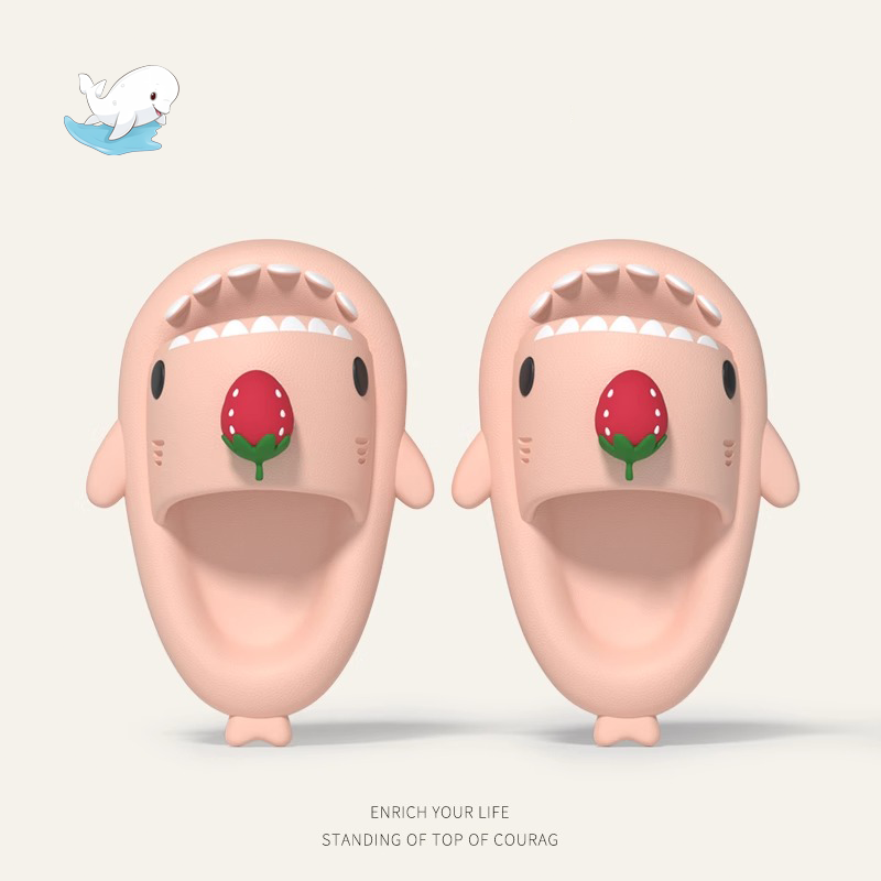 草莓鲨鱼拖鞋亲子鞋中大童宝宝男女情侣抑菌防滑厚底居家外穿凉鞋,童鞋/婴儿鞋/亲子鞋,儿童棉拖鞋,淘宝优惠券,粉丝福利购,淘宝优惠卷