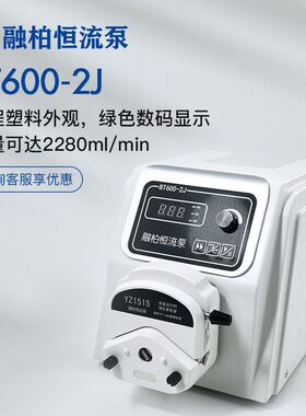 定制BT600-2J+YZ1515调速型蠕动泵≤2280mL/min工程塑料外观