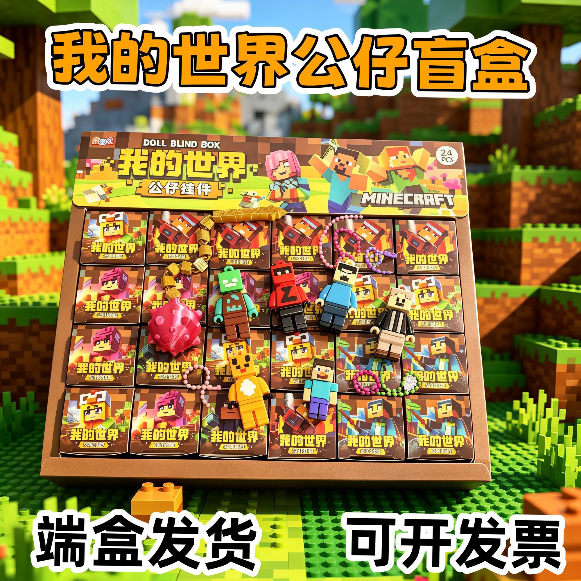 我的世界公仔挂件盲盒卡通钥匙扣