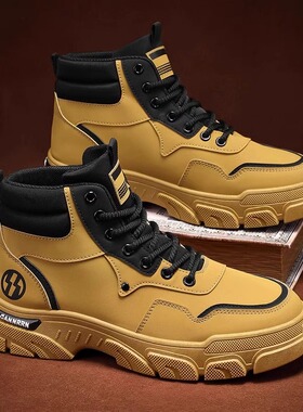 高帮马丁靴鞋秋季2024新款工装鞋韩版百搭英伦风复厚底短靴GH-3