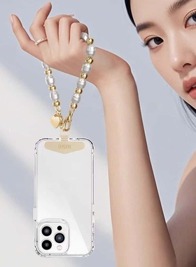 珍珠手机链女款时尚优雅金色小球diy配饰ins风腕带PBPR联名同款