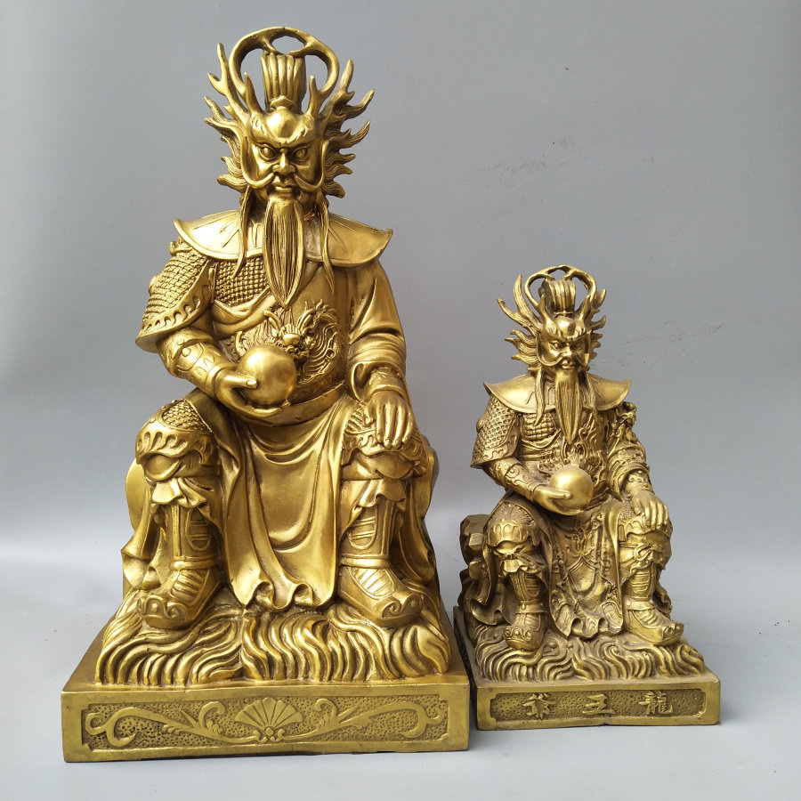 龙王爷铜像摆件铜东海龙王菩萨龙王神像坐像风水家居佛堂大号工艺