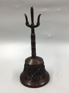 仿古铜铃铛手摇铃中式摆件用品