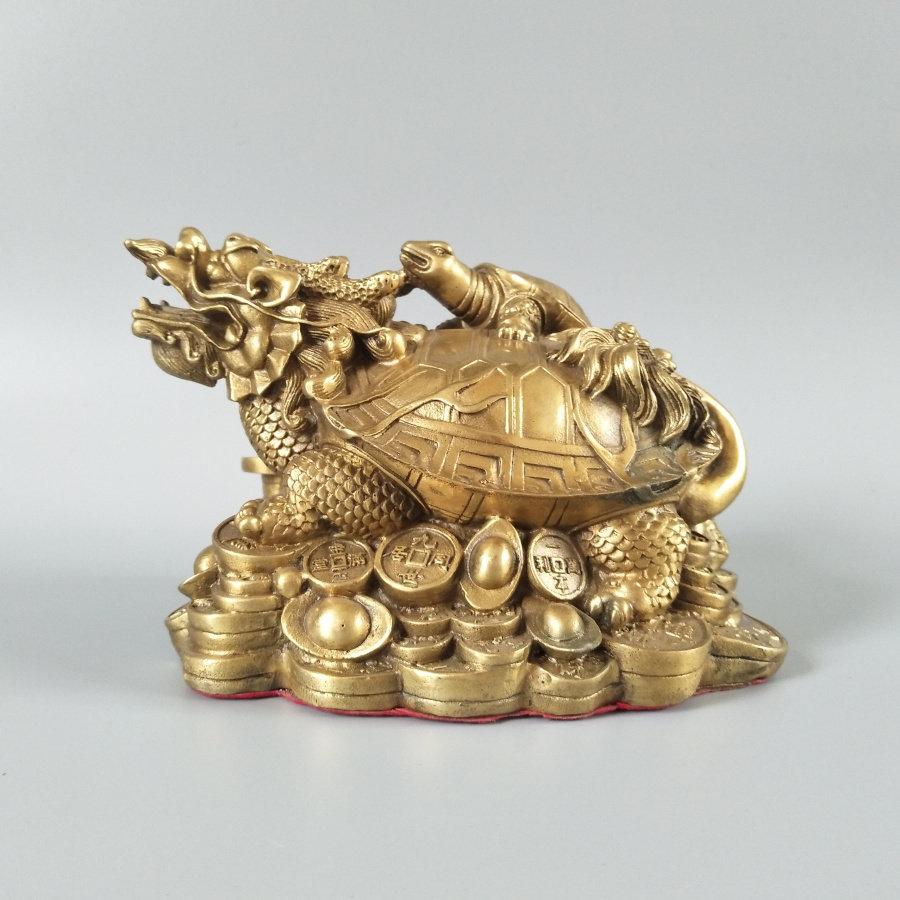 铜龙龟摆件二代乌龟元宝金钱龙头乌龟镇宅招财旺子孙家居风水用品