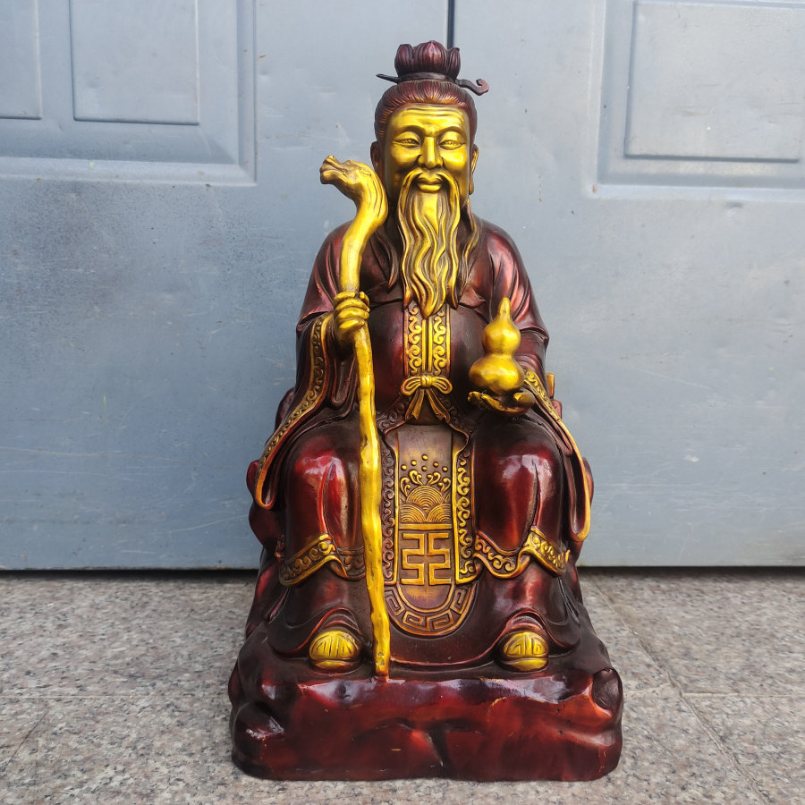铜药王孙思邈像摆件大号药圣孙真人菩萨坐像高60公分诊所药房人物
