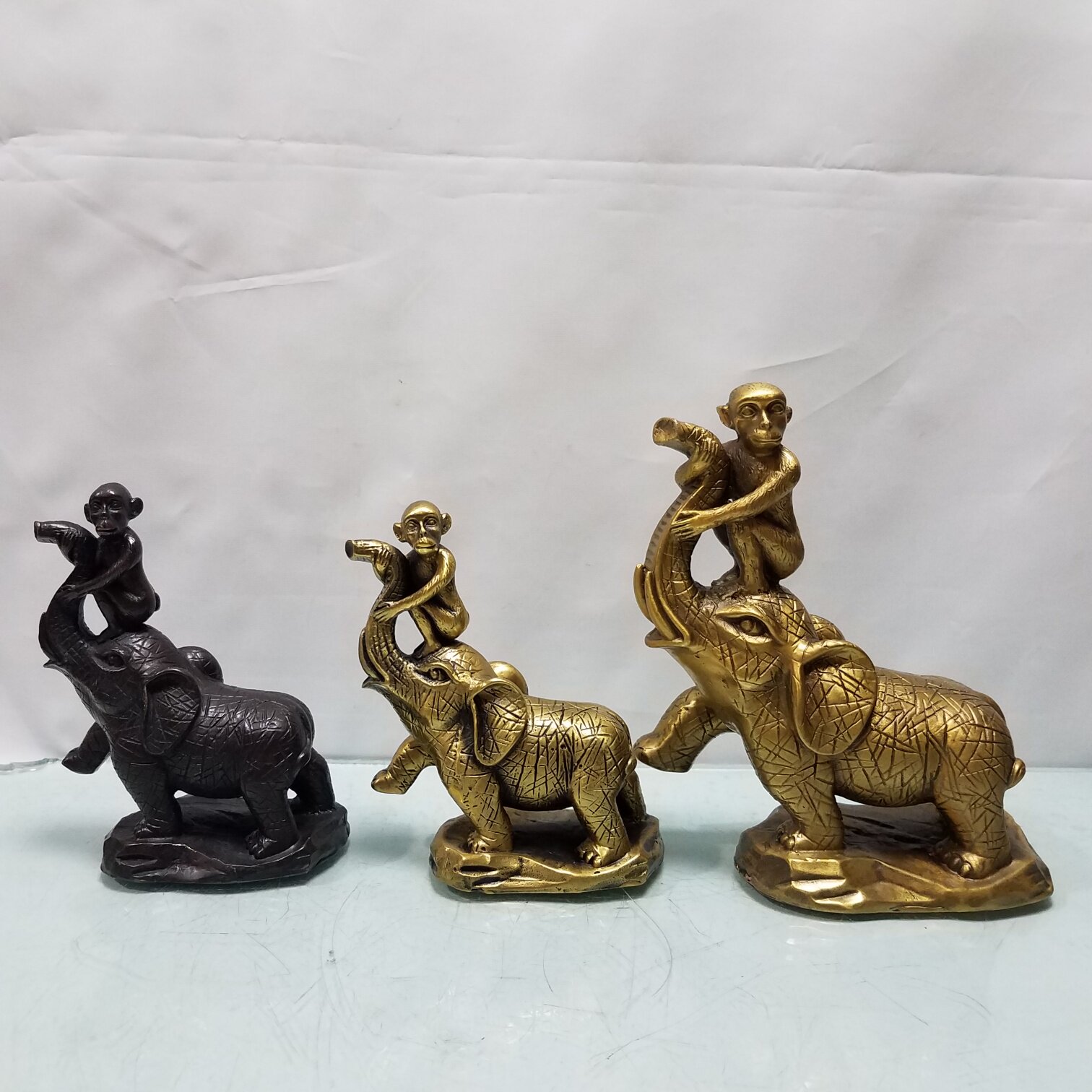 铜猴子骑大象摆件封侯拜相铜生肖猴铜象招财风水工艺品桌面全铜