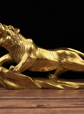 铜瑞兽上山虎办公室老虎家居摆件