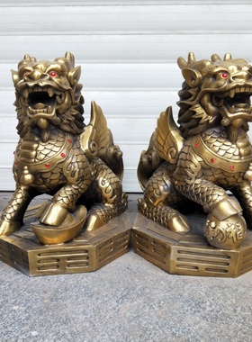 大号铜麒麟门厅神兽招财摆件礼品