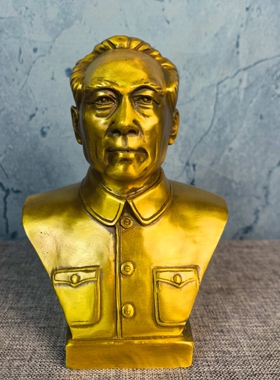 周总理半身像摆件黄铜书房桌面