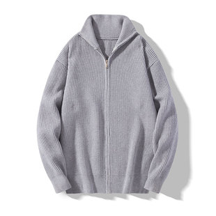 24秋冬新款立领半高领拉链开衫毛衣简约百搭保暖针织外套潮流上镜