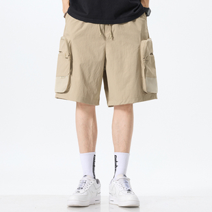 短裤 高端男士 美式 宽松拼接撞色潮牌百搭五分裤 2025夏季 休闲裤 新款