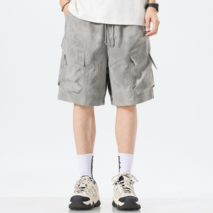 短裤 高端男士 美式 宽松拼接撞色潮牌百搭五分裤 2025夏季 休闲裤 新款