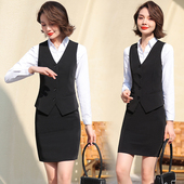 工作服 黑色马夹背心坎肩外穿外套职业正装 西装 马甲女士2025春秋季