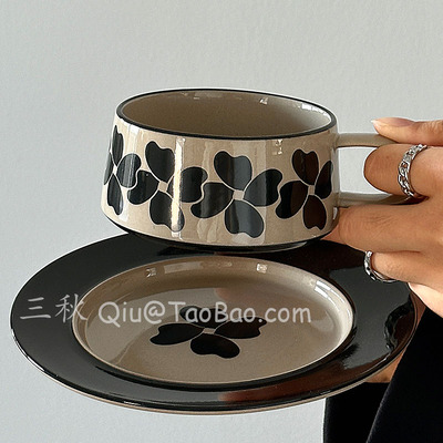 限定复古手绘簪花晓梦咖啡杯碟