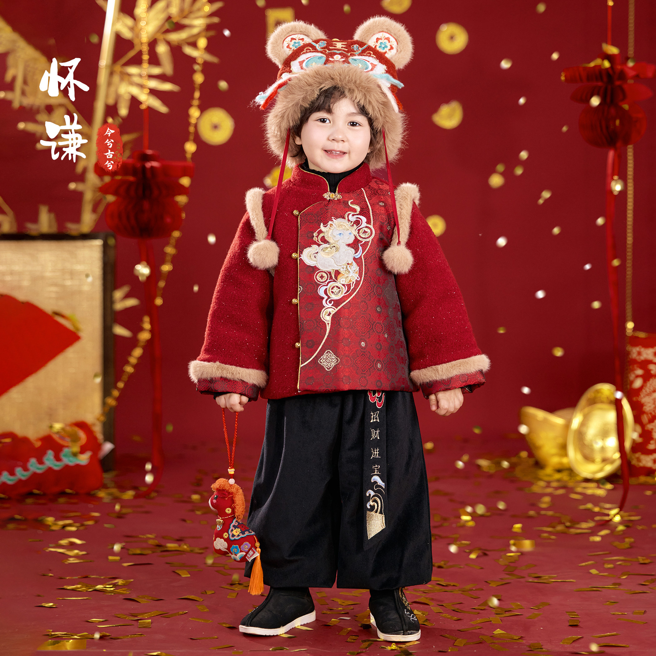 男童拜年服冬装新年衣服马年国风套装汉服宝宝新中式过年喜庆唐装,童装/婴儿装/亲子装,汉服,淘宝优惠券,粉丝福利购,淘宝优惠卷