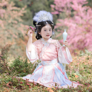兮兮家汉服女童秋季魏晋风嫦娥仙子套装小女孩超仙春秋古装羽烟