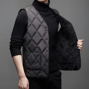 中老年保暖背心内胆爸爸装 羽绒棉马甲男加绒加厚大码 冬季 2025新款
