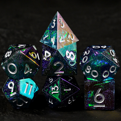 dnd跑团骰子星空树脂DND跑团克苏鲁TRPG龙与地下城d20多面桌游骰