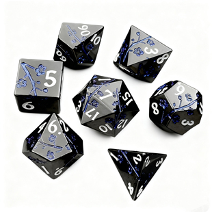 金属梅花骰子COC跑团DND龙与地下城TRPG多面色子套装D6克苏鲁