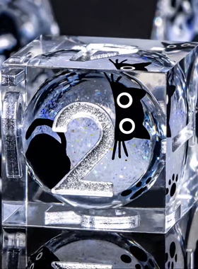 猫咪流沙骰子天然树脂骰子d20面骰子博德之门TRGPCOCdnd跑团骰子