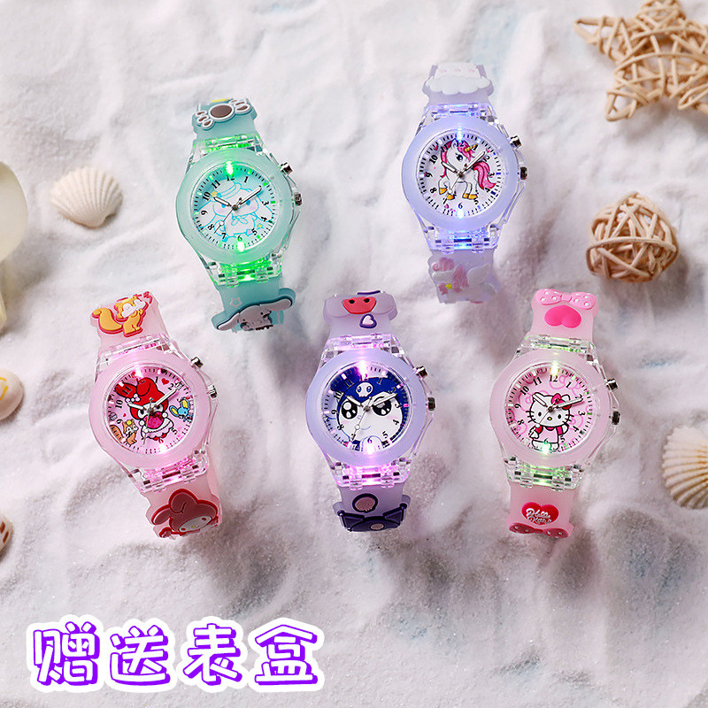 夜光儿童手表彩灯卡通小学生腕表