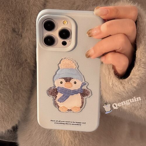 适用苹果16手机壳17promax可爱企鹅宝宝iphone14立体13情侣12硅胶