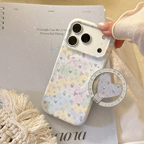 适用清新花朵苹果17手机壳iphone17promax晕染磁吸支架13菲林14软