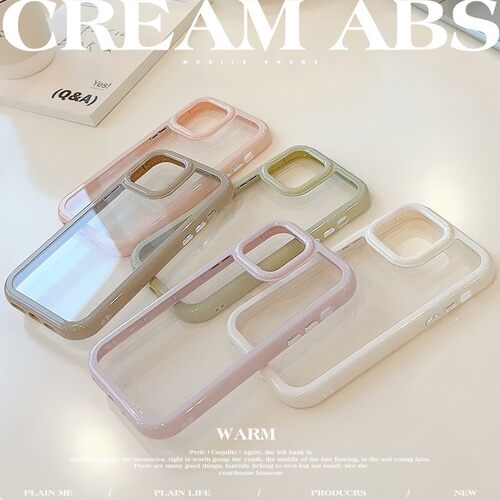 适用奶油色16ProMax苹果手机壳iPhone15亚克力13简约高级感14硬17