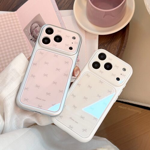 适用蝴蝶结简约iphone17promax手机壳苹果17全包14韩系灰15防摔16