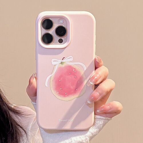 适用粉色芭乐水果苹果16promax手机壳iphone17甜美小众14硅胶13软
