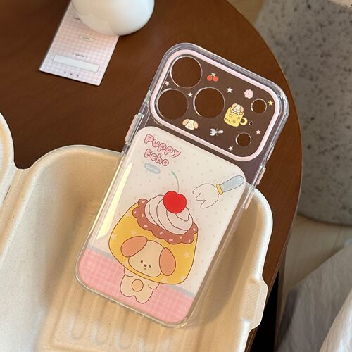 适用布丁小狗苹果17pm手机壳iphone16透明14童趣卡通1517全包滴胶
