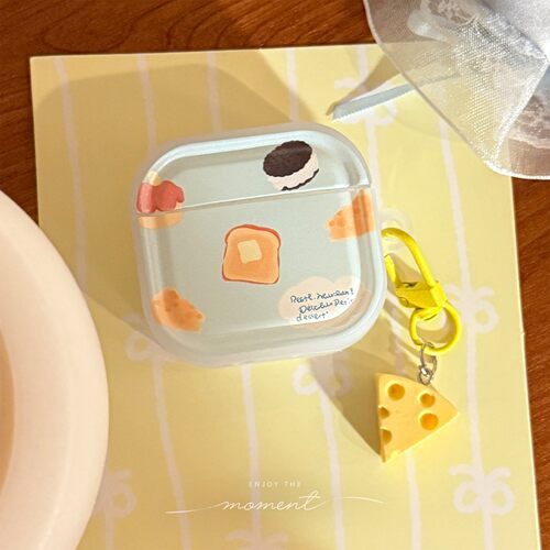 适用奶酪芝士AirPods3代保护套1/2代苹果4代蓝牙耳机pro2立体挂件