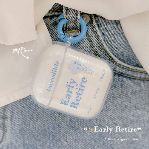 适用清新英文airpods苹果蓝牙无线耳机套3挂环透明airpods2软pro2