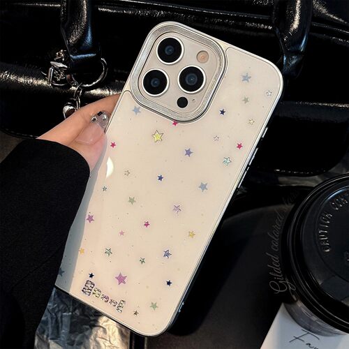 适用鎏金ins韩系星星苹果17手机壳16pro maxiPhone13防摔14小众11